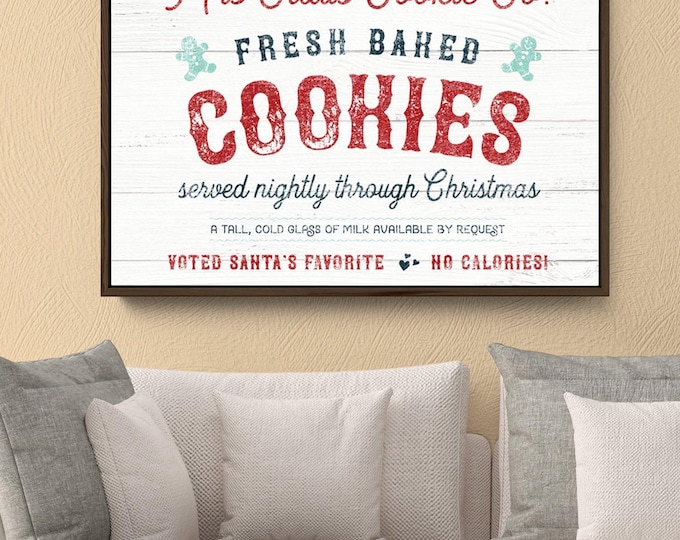 Christmas Cookies Wall Art: Cozy Farmhouse Style (Canvas or Paper, Multiple Sizes)