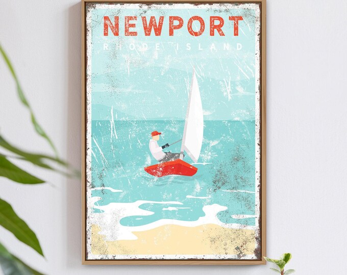 Sailboat Wall Art: Personalized Beach House Sign (Custom Colors & Text)