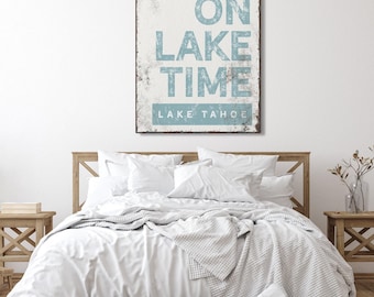 Lake House Wall Art: On Lake Time Sign