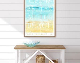 Vintage bord Ocean Beach - gepersonaliseerde muurdecoratie kust
