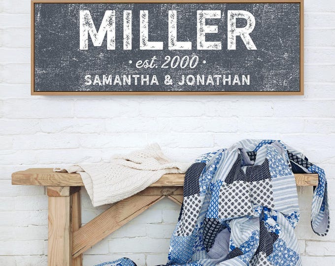 Custom Last Name Sign: Distressed Farmhouse Nautical Wall Art