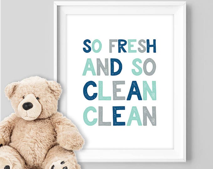 so fresh and so clean clean poster / tribal wall art print DIY / NAVY MINT nursery poster, bedroom wall print▷ digital printable poster jpeg