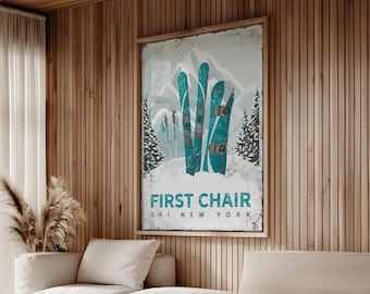 Ski Lodge Decor, Mountain Wall Art, Personalized Gift, Vintage Snowboard Poster, Rustic Ski Cabin Print, Custom Winter Home Decoration {vpn}