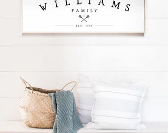 Custom crossed lacrosse sticks family est sign, personalized wall art gift