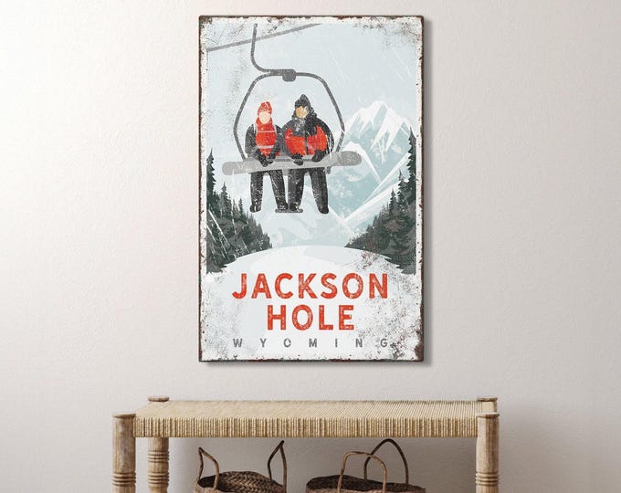 Custom Ski Wall Decor: Rustic Jackson Hole Style - Canvas or Aluminum
