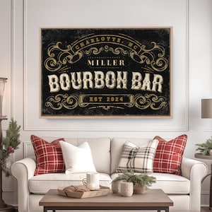 Large Bourbon Bar Sign, Custom Wall Art, Vintage Brewery Decor, Modern Farmhouse Accent, Personalized Man Cave Gift, Speakeasy Style