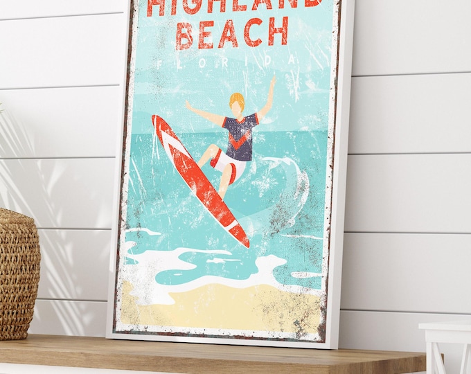 Beach House Surf Art: Personalized Nautical Sign (Custom Colors & Text)