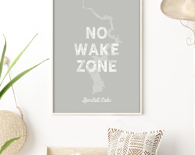 Personalized No Wake Zone Sign - Custom Lakehouse Wall Art