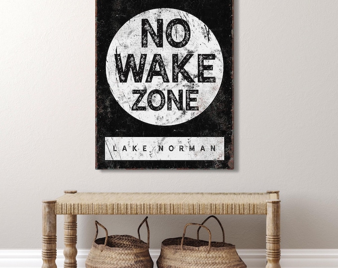 Slow Down No Wake Zone Sign, Lake House Wall Art, Custom Lake Sign Gift