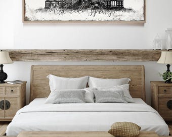 Custom City Skyline Sign: Vintage Style Wall Art