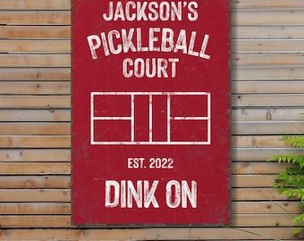 Pickleball Court Sign: Personalized Name and Year - Outdoor Aluminum