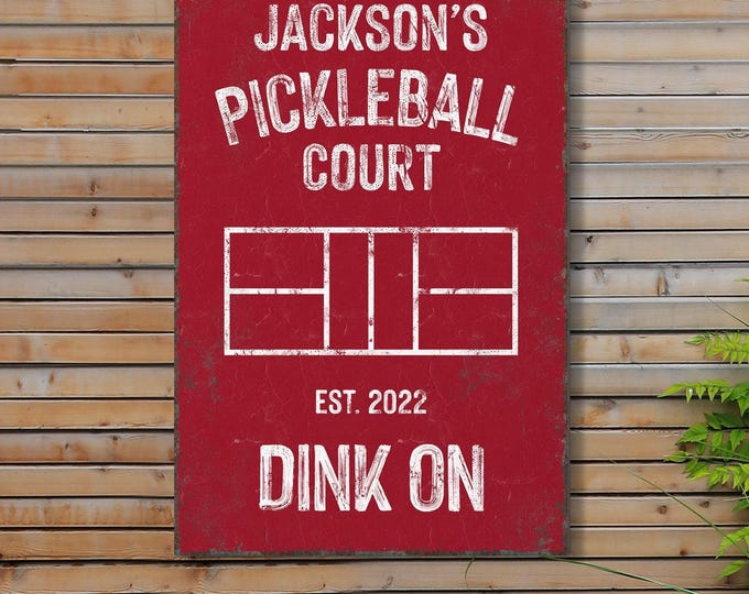 Pickleball Court Sign: Personalized Name and Year - Outdoor Aluminum