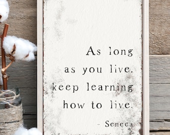 Custom quote sign for above couch • Distressed text on rustic white background • Your own wording • Personalized farmhouse decor sign {vqw}