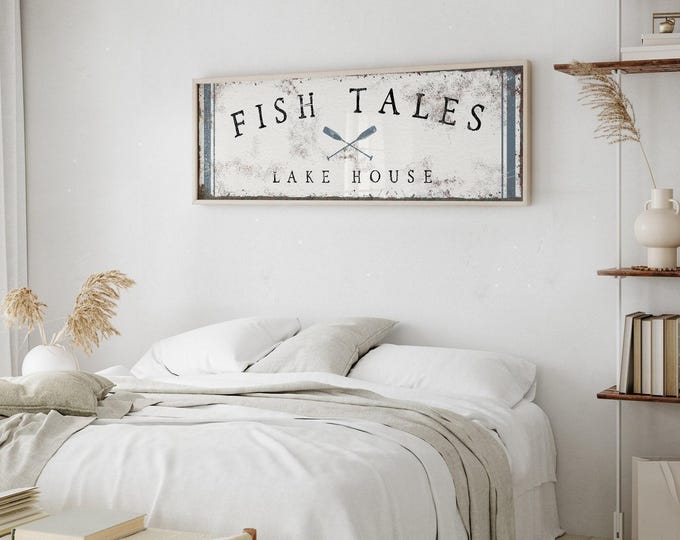 Lake House Wall Decor: Personalized Vintage Print (Canvas or Aluminum)
