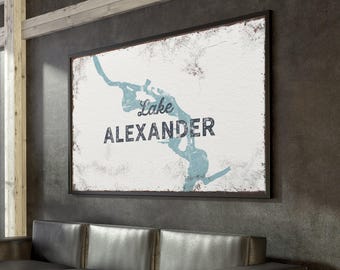 Lake Alexander Art Print, Personalized Canvas or Aluminum (Multiple Sizes)