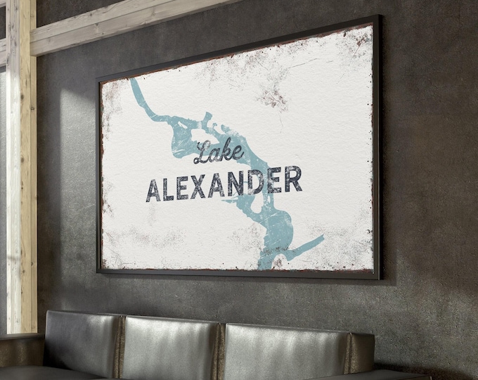 Lake Alexander Art Print, Personalized Canvas or Aluminum (Multiple Sizes)