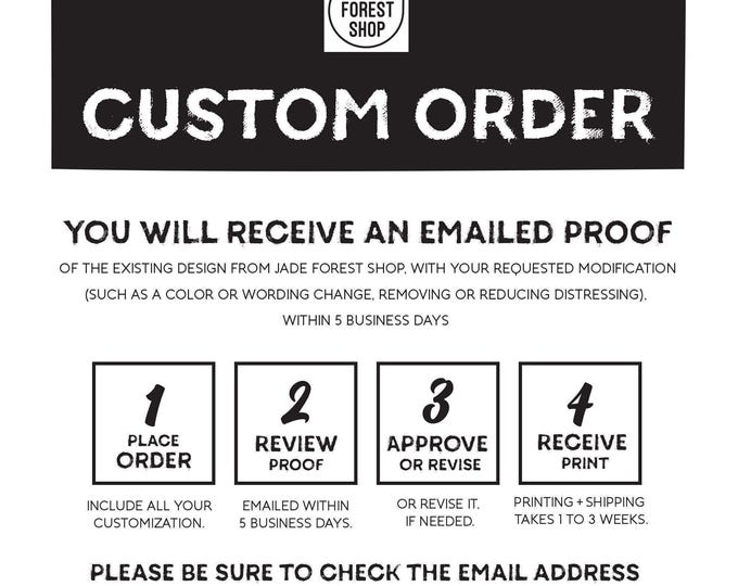 Custom Order for JADE FOREST SHOP {A}