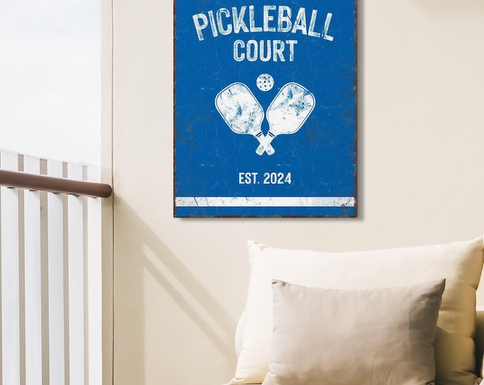 Personalized Pickleball Court Sign: Custom Text and Colors