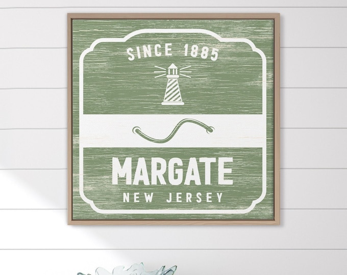 Custom Retro Beach Badge Sign - Jersey Shore Wall Decor