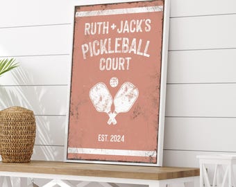 Pickleball Court Sign: Personalized Home or Club Decor (Custom Colors)