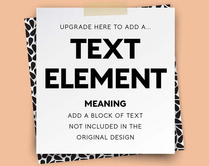 TEXT ELEMENT upgrade – add a new block of text