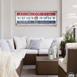 Nautical Decor With Your Own Coordinates, Established Year, Scallop Shell Icon