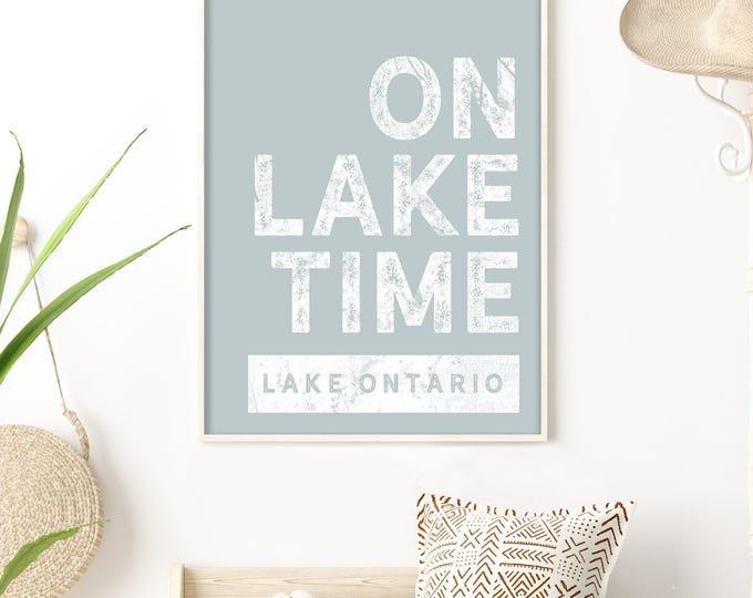 Lake Time, Bold White Lettering, Personalized With Your Lake Name For Your Lake Entry
