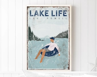 Lake Life Sign: Vintage Nautical Decor (Custom Text & Lake Name)