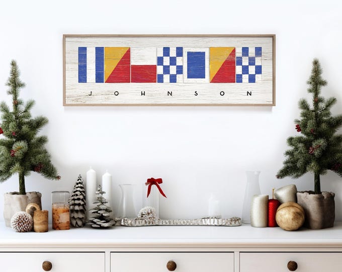 Custom Nautical Sign Spelling Your Name Or Short Phrase In Maritime Signal Flags