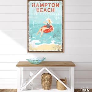 Vintage Beach House Wall Art - Personalized Coastal Sign for Any Town