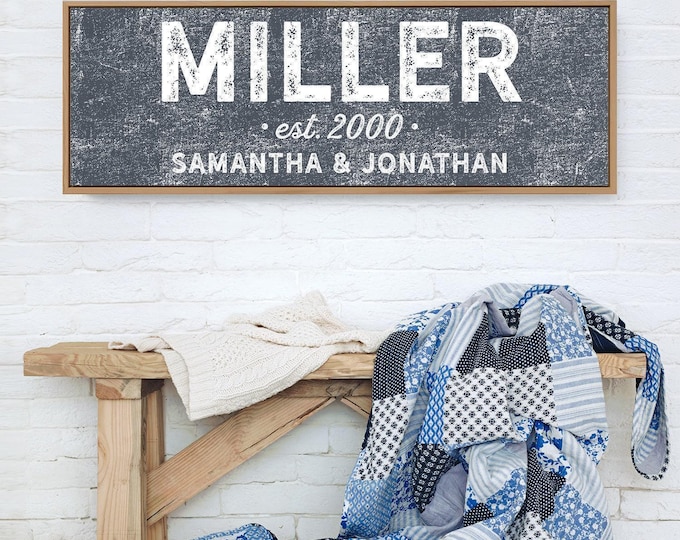 Custom Last Name Sign: Distressed Farmhouse Nautical Wall Art