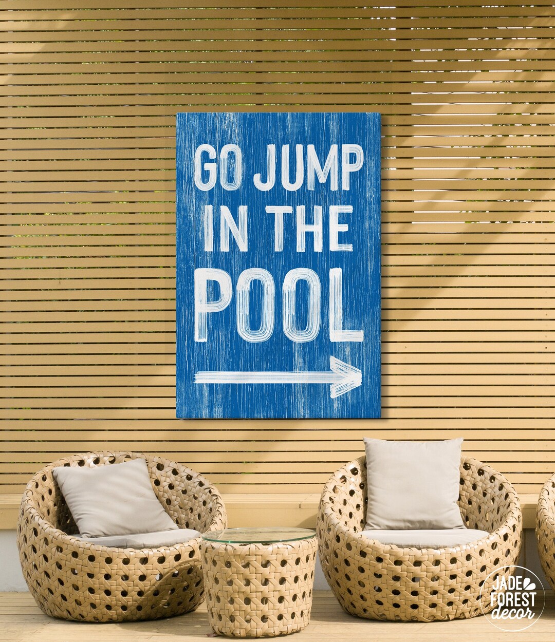 Go Jump in the POOL Sign, Ocean Blue Vacation Home Decor, Directional ...