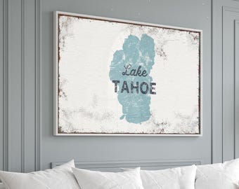Personalized Lake House Sign: Nautical Canvas Print - Rustic Wood Frame