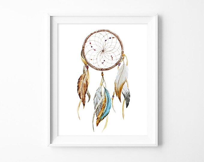 dream catcher art print // wall art print DIY // DREAMCATCHER poster // tribal feather art printable motivational sign ▷ printable JPEG