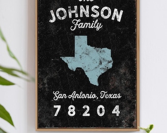 Family Name Wall Art: Rustic Farmhouse Style - Custom Location Sign