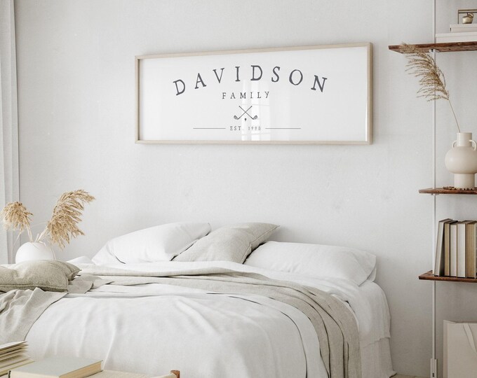 Family Name Wall Sign: Custom Golf Icon - Slate Gray Canvas