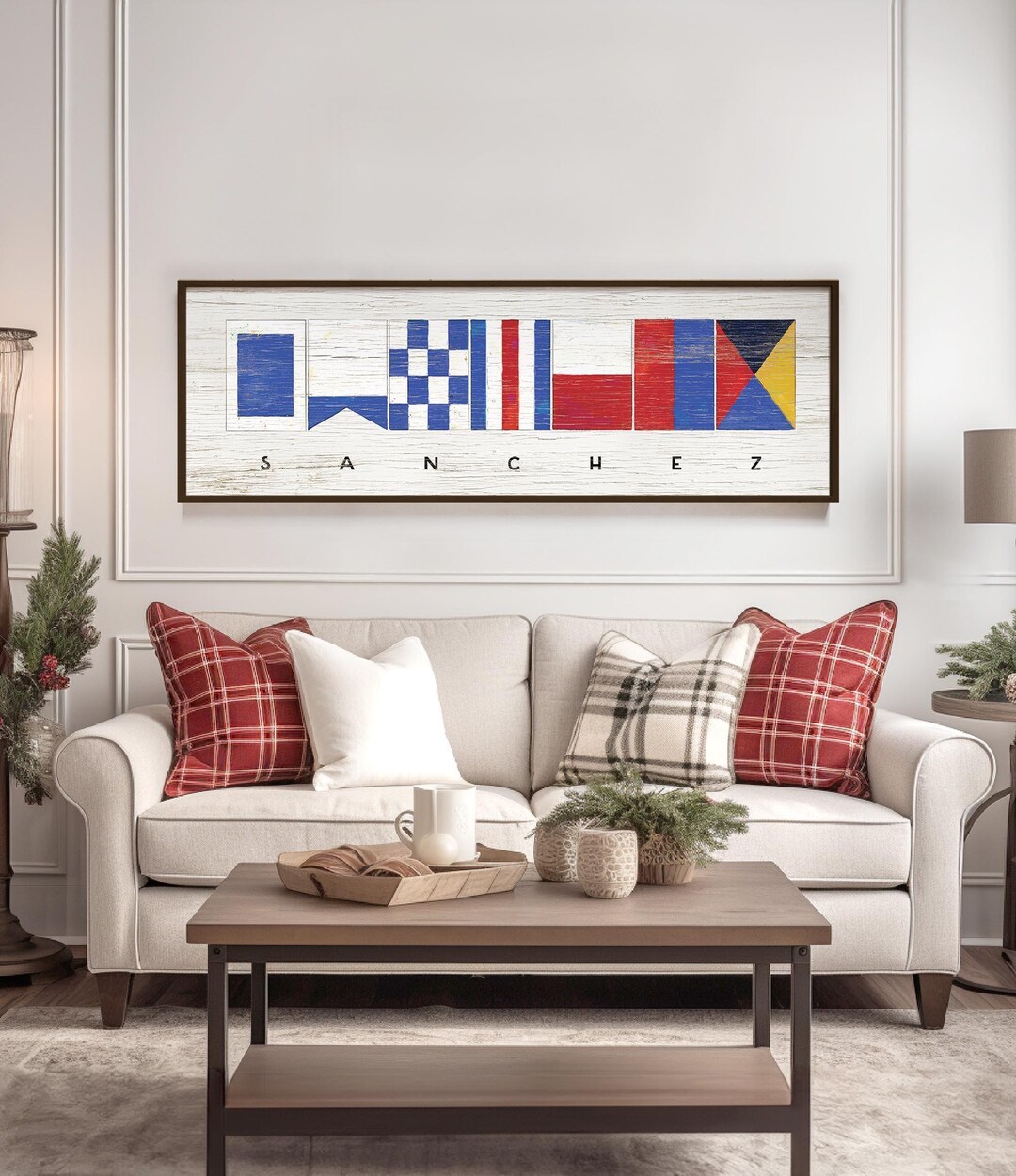 Nautical Flag Wall Art: Personalized Lake House Decor (framed or ...