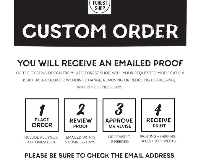 Custom Order for JADE FOREST SHOP {A}