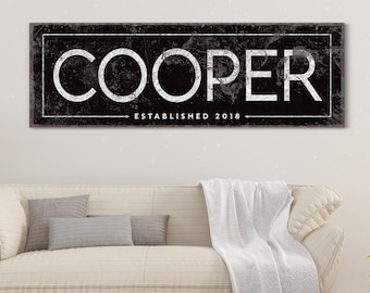 Rustic Family Name Sign: Large Canvas or Printable Poster