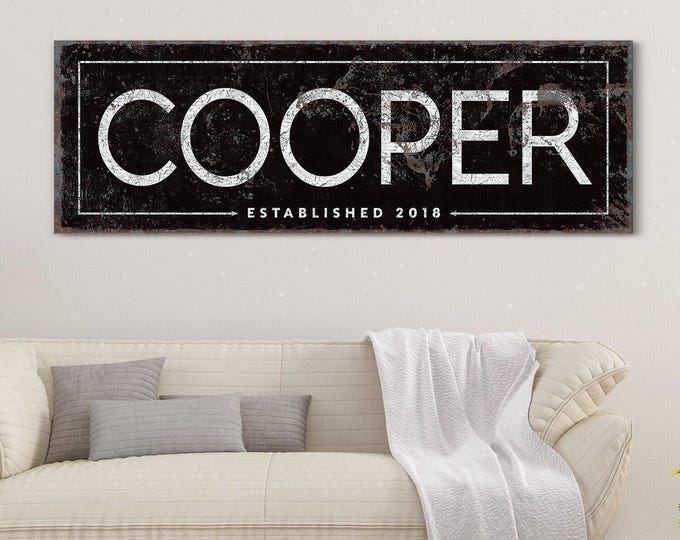 Rustic Family Name Sign: Large Canvas or Printable Poster