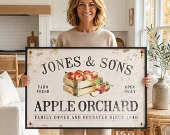 Apple Picking Decor, Custom Orchard Sign, Rustic Red Apple Crate Fall Wall Art