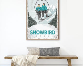 Vintage Ski House Wall Art: Custom Mountain Print - Canvas or Aluminum