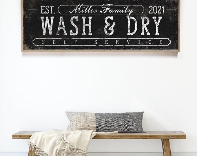 Laundry Room Wall Sign: Custom Rustic Farmhouse Decor - Extra Large