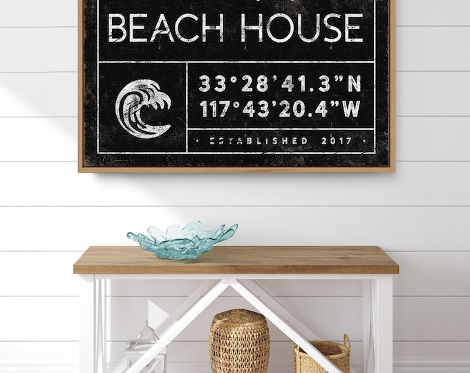 Personalized Family Name Sign: Coastal Ocean Wave Art