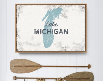 Custom Lake Wall Art Print - Vintage Boho Coastal Decor