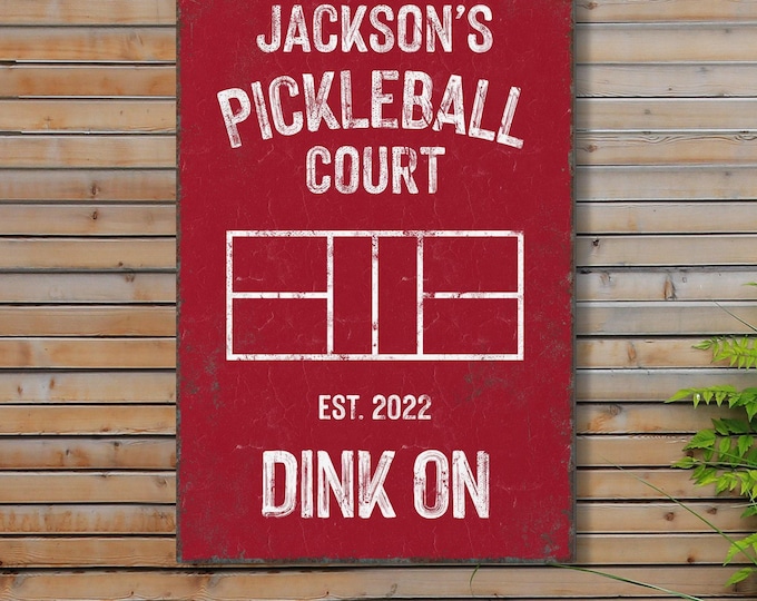 Pickleball Court Sign: Personalized Name and Year - Outdoor Aluminum