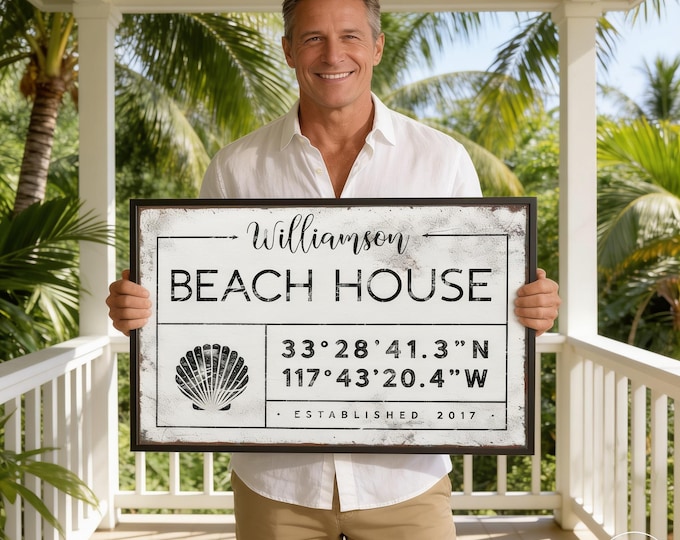 Seashell Wall Art Marking Your Own Coordinates And The Year You Found The Place