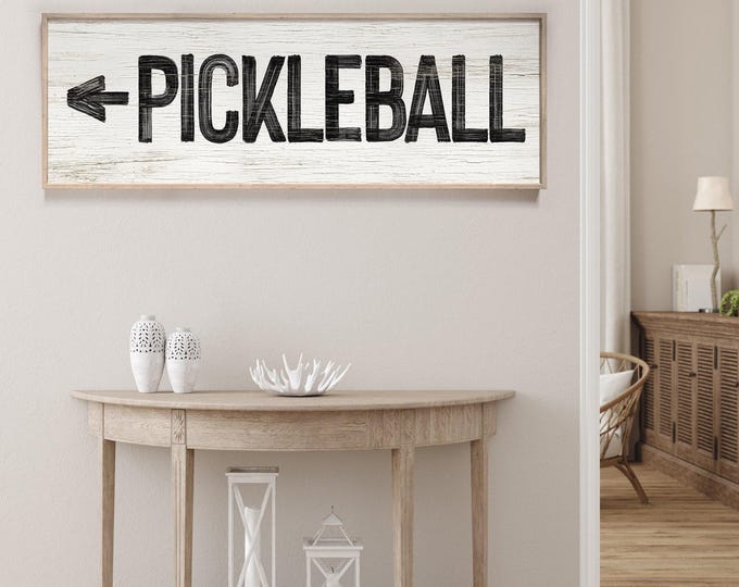 Rustic Pickleball Wall Art - Customizable Arrow Direction