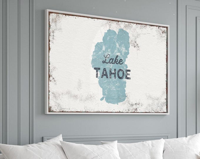 Personalized Lake House Sign: Nautical Canvas Print - Rustic Wood Frame