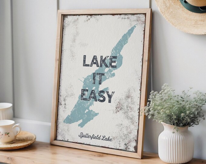 Lakehouse Wall Art: Vintage Style - Personalized Canvas Print